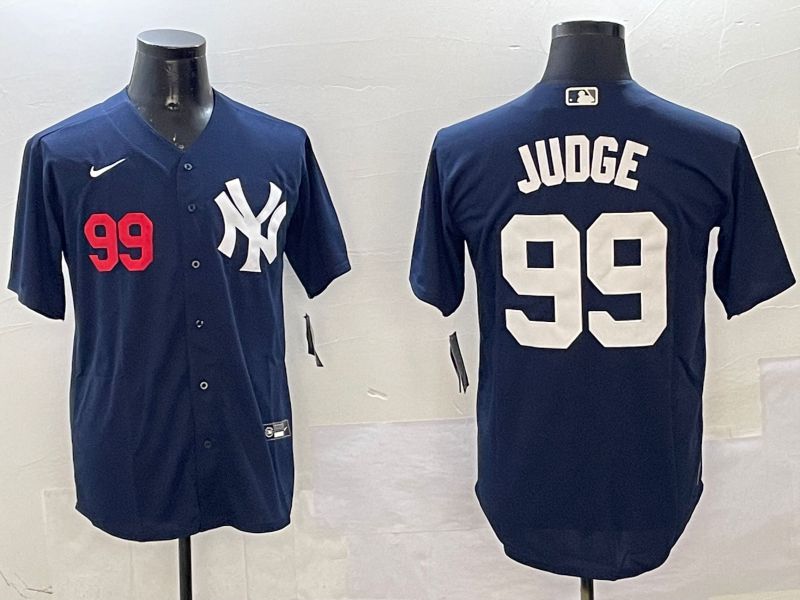 Men New York Yankees #99 Judge Drak Blue Game 2025 Nike MLB Jersey style 9->youth mlb jersey->Youth Jersey